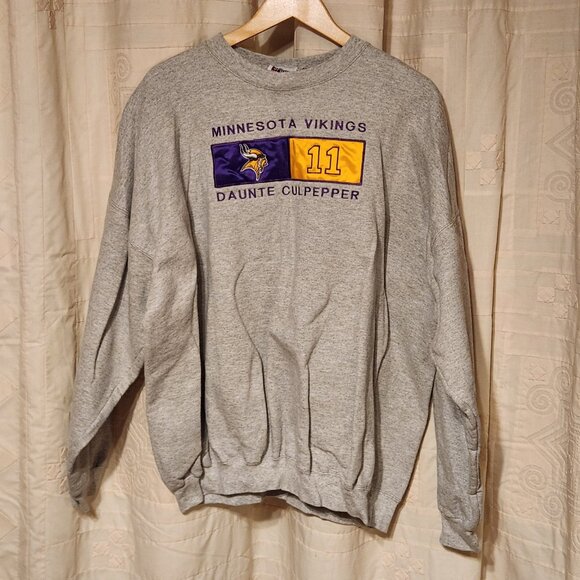 🟣 Vintage Minnesota Vikings Daunte Culpepper #11 Embroidered Sweatshirt 2XL 🏈 - Picture 2 of 6